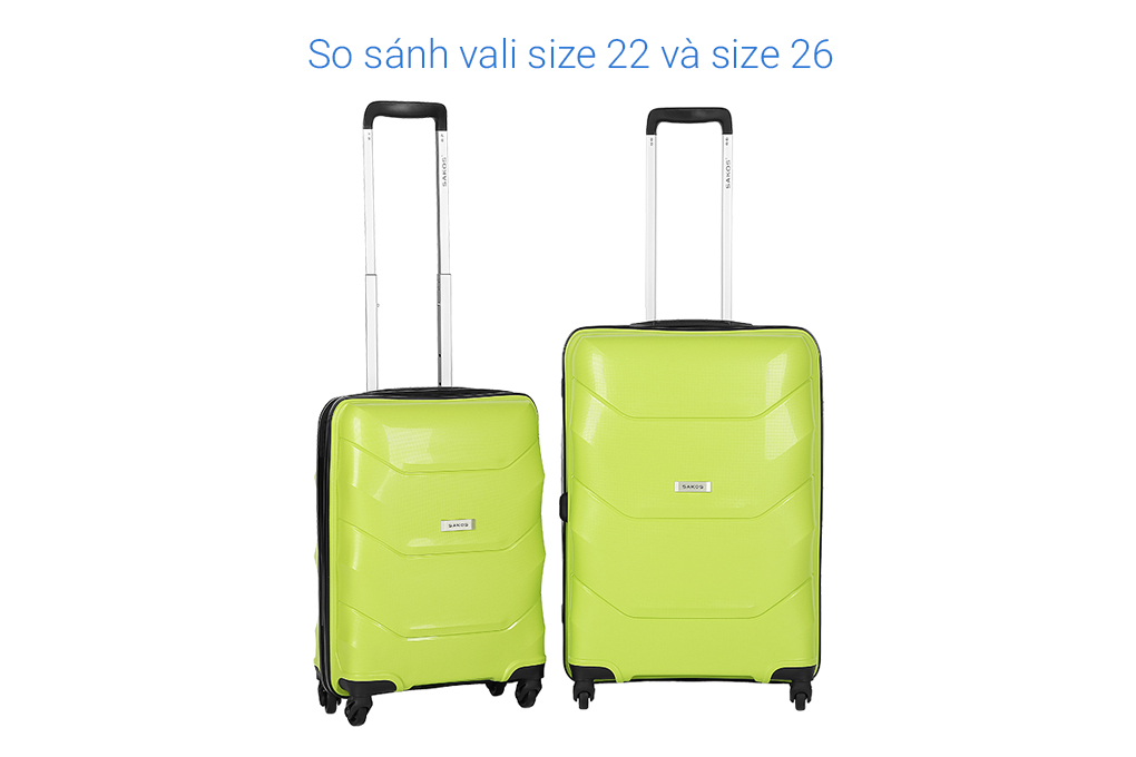 Vali nhựa 26 inch Sakos Milano - Z26 (xanh chuối)