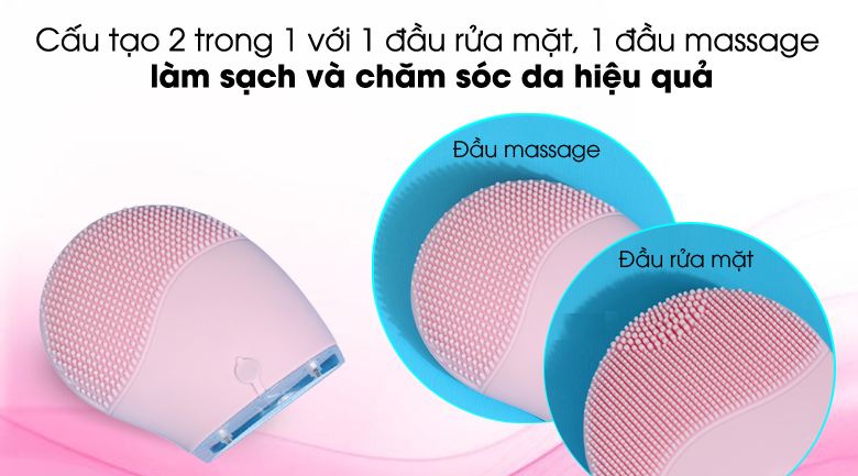 Máy rửa mặt và massage Halio Facial Baby Pink