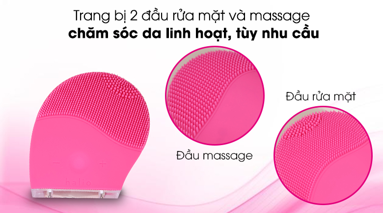 Máy rửa mặt và massage Halio Facial Hot Pink