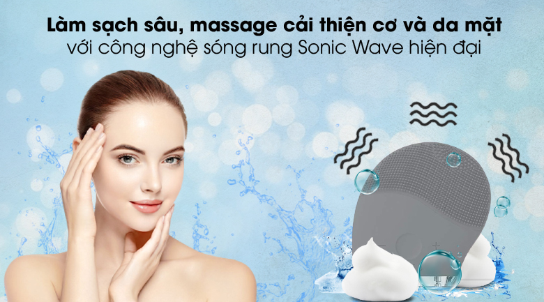 Máy rửa mặt và massage Halio Facial Grey Smoke