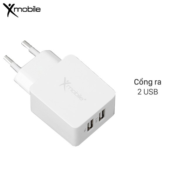 Adapter sạc 2 cổng 3.4A Xmobile DS476 Trắng