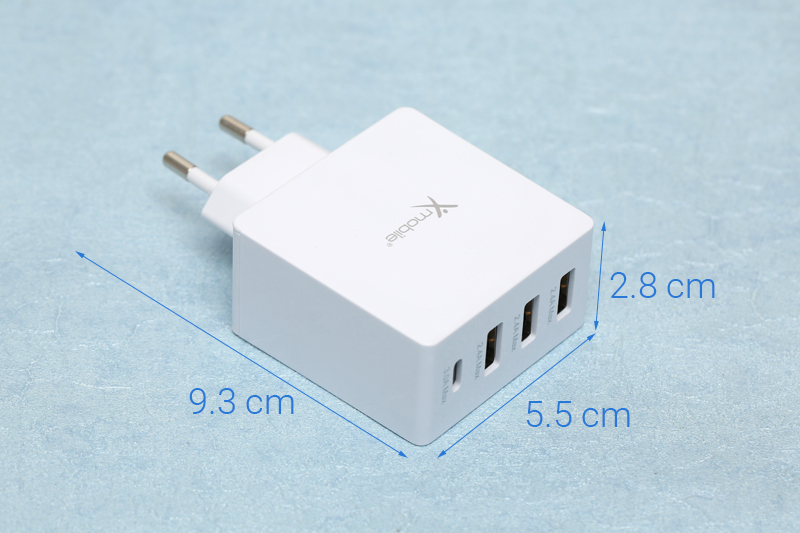 Adapter sạc 4 cổng USB Type C 4.8A Xmobile DS931-WB Trắng
