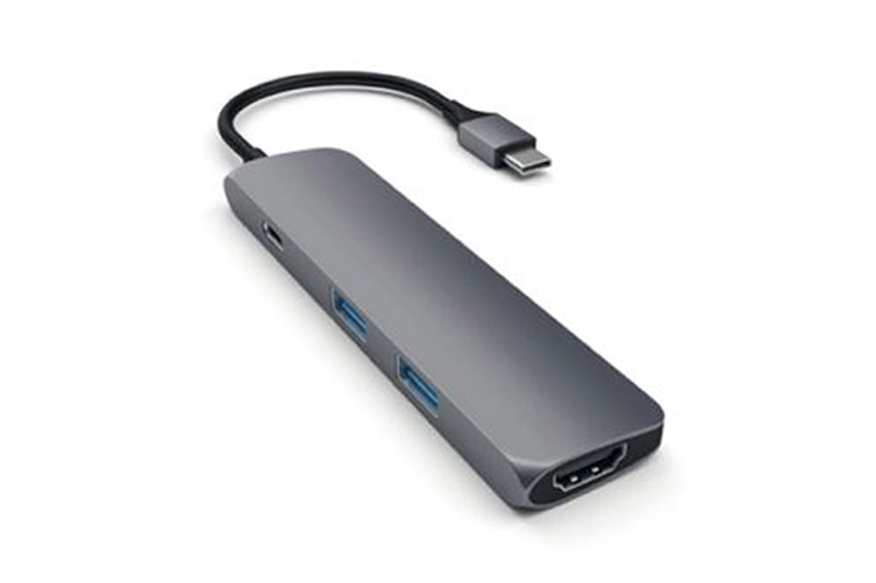 Adapter chuyển đổi USB C 4 in 1 HyperDrive GN22B Xám