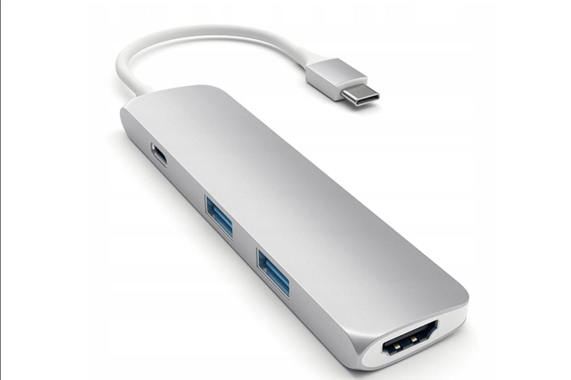 Adapter chuyển đổi USB C 4 in 1 HyperDrive GN22B Xám