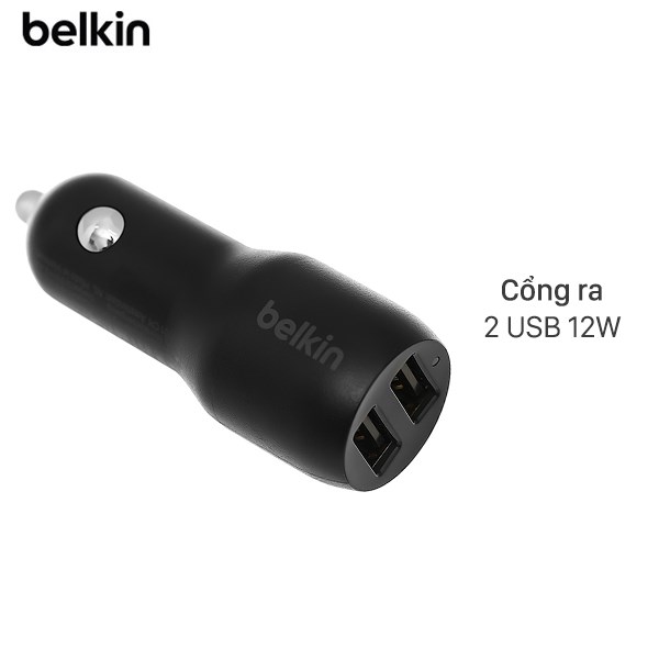 Sạc xe hơi 2 cổng USB 12W Belkin CCB001 Đen
