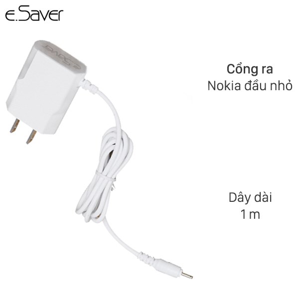 Sạc dây Nokia đầu nhỏ 1 m e.Saver X032 Trắng