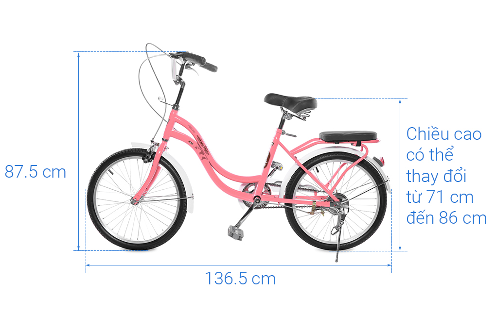 Xe đạp đường phố City Fascino FM20 20 inch Hồng