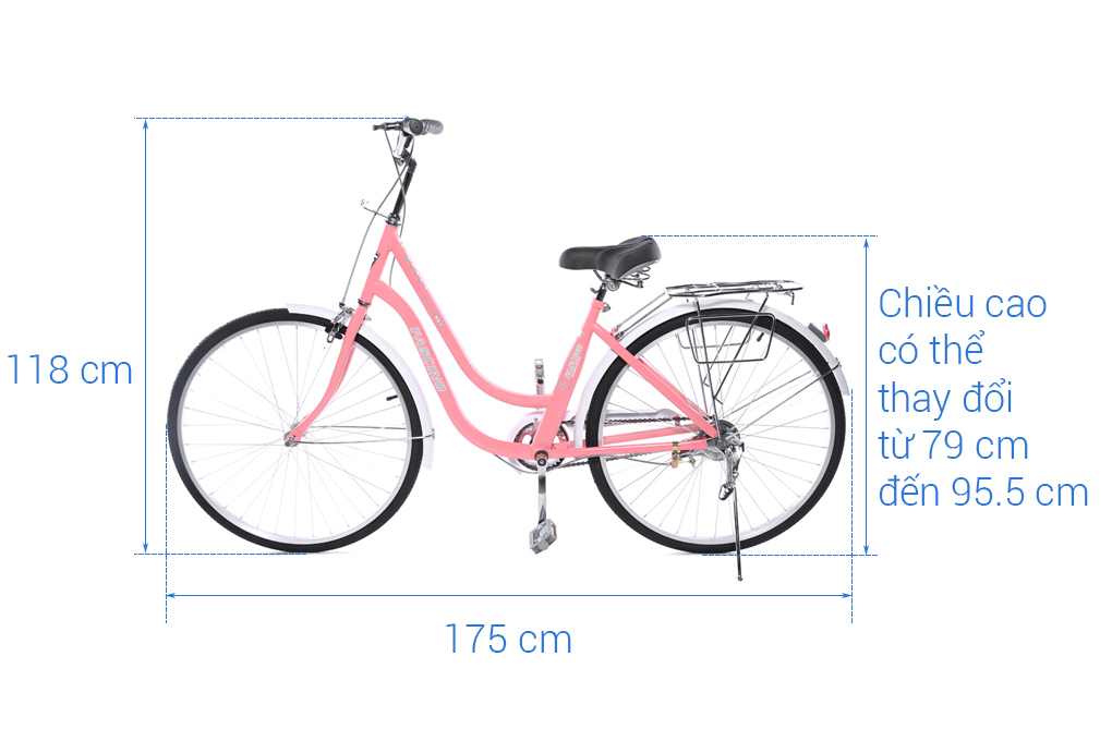 Xe đạp đường phố City Fascino FM26 26 inch Hồng