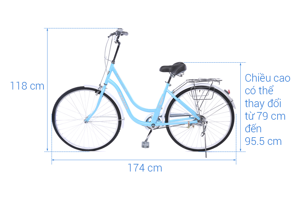 Xe đạp đường phố City Fascino FM26 26 inch Xanh dương