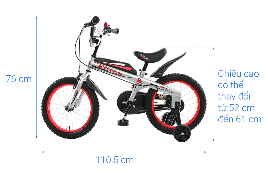 Xe đạp trẻ em Stitch Knight JY903-16 16 inch Đỏ