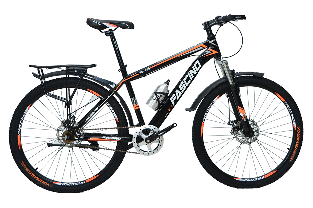 Xe đạp địa hình MTB Fascino FS-126 26 inch Đen cam