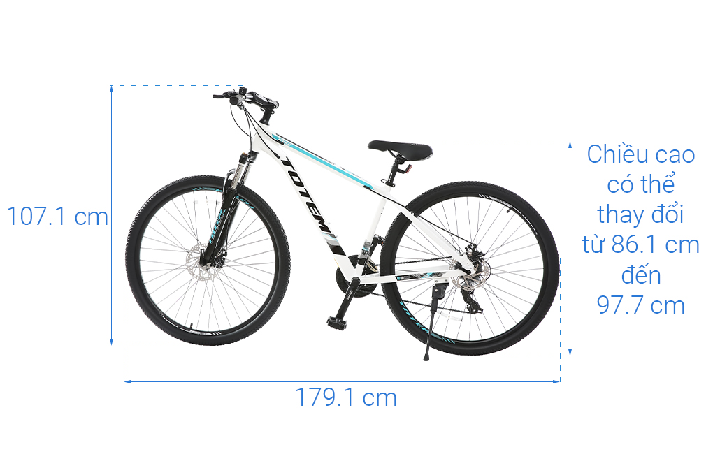 Xe đạp địa hình MTB Totem W860 29 inch Size M Trắng Xanh
